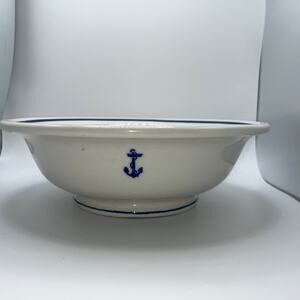 Vintage US Navy Serving Bowl Fouled Anchor SHENANGO China WWII Military 40's 50s